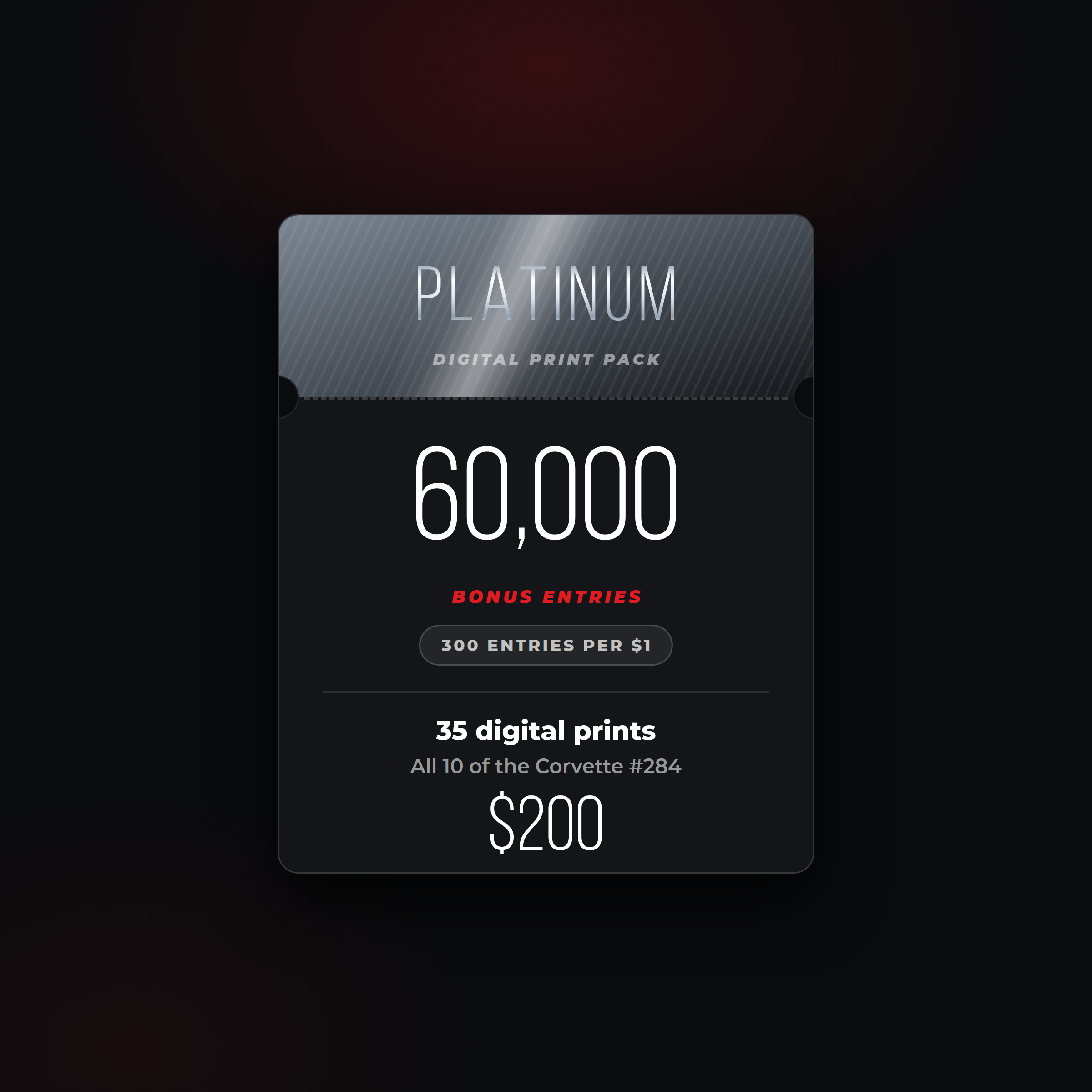 Platinum Quick Entry — Corvette #483 · 35 Digital Prints